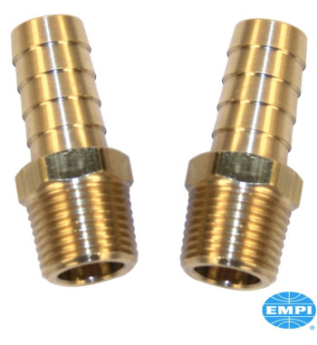 Zestaw złączek przewodu olejowego, 3/8" męski z zaczepem węża 3/8", 2 sztuki
